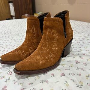 Ariat Rust Suede Western Ankle Booties